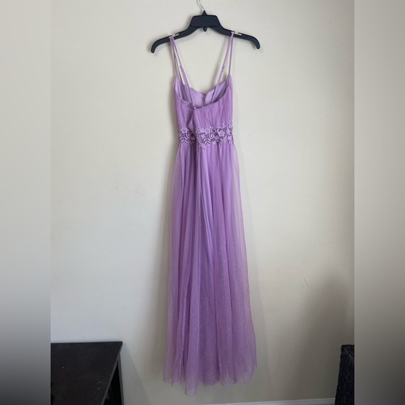 City Triangles Elegant Lavender Evening Gown Prom Dress Tulle Embroidered Floral - Picture 9 of 16